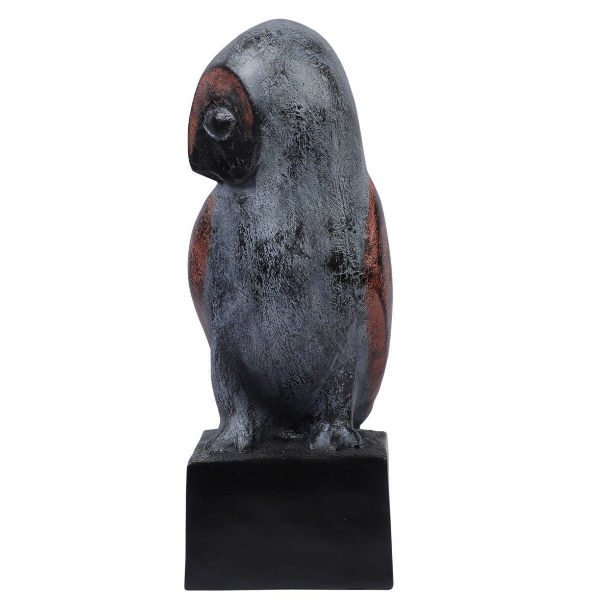 Ashnam Rightward-Gazing Wisebird - Smokey Grey & Copper Rust, 31cm