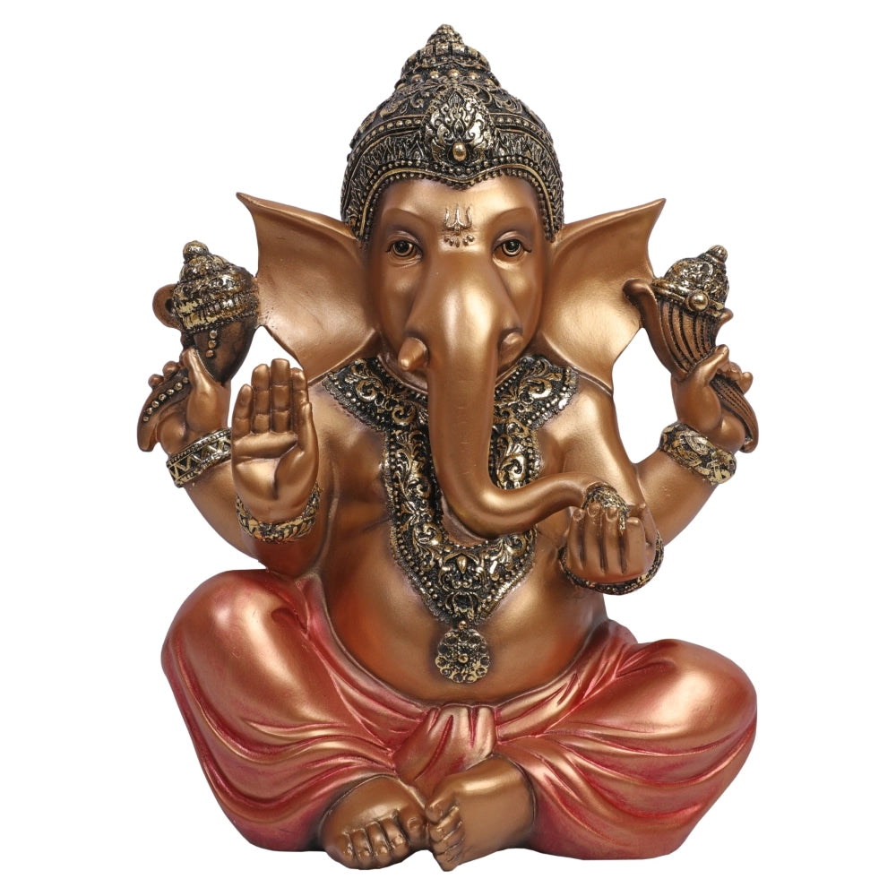 Ashnam Chaturbhuj Ganesha – Big, Gold Red