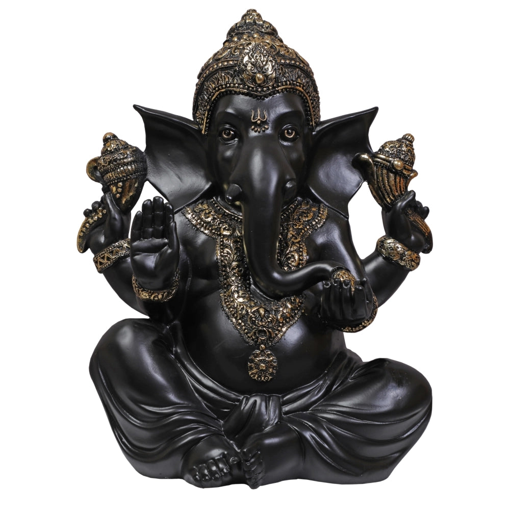 Ashnam Chaturbhuj Ganesha – Small, Black & Gold