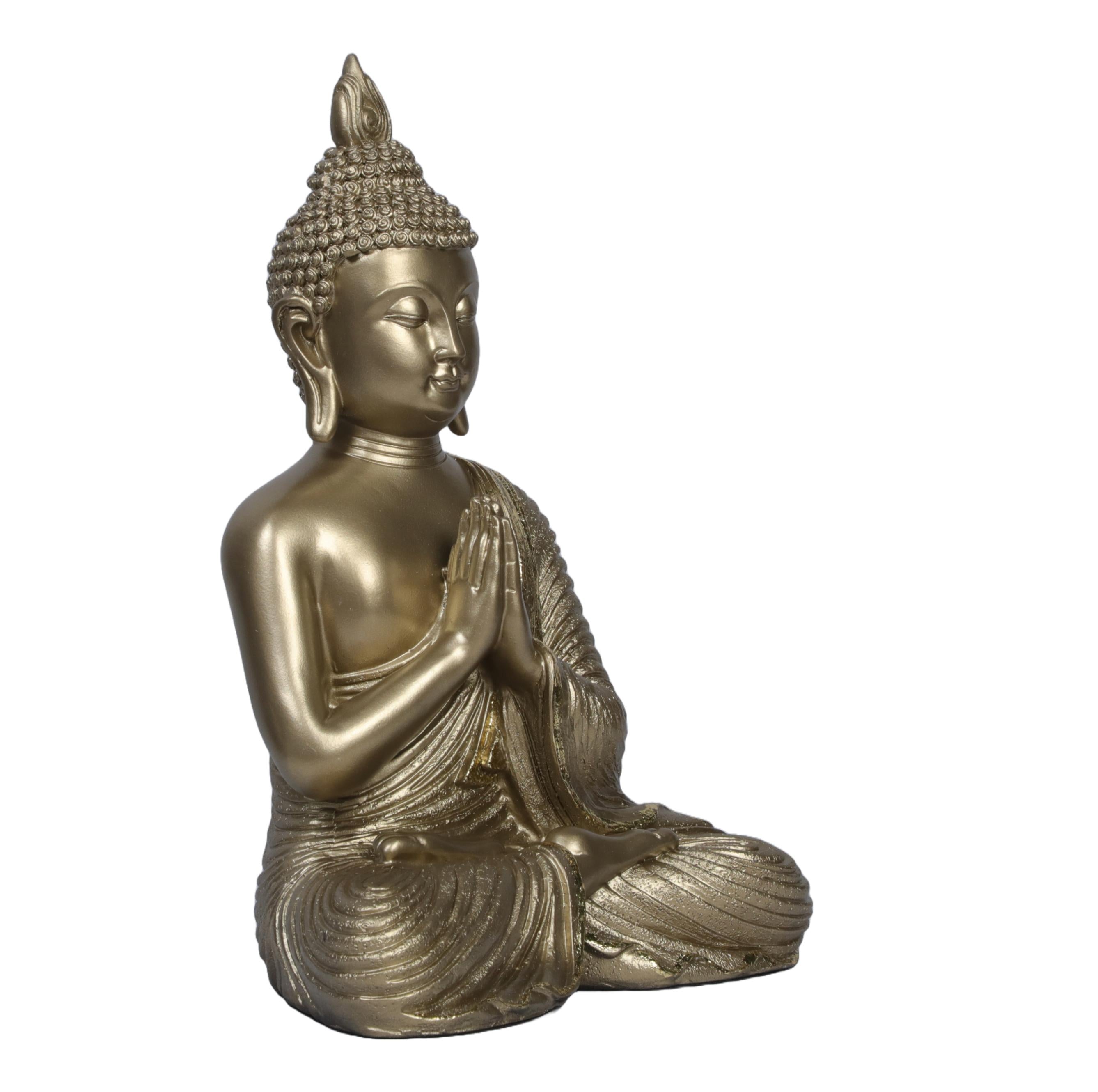 Ashnam Sacred Unity: Buddha Statue in Cross-Legged Pose with Joined Hands, 26 Cm