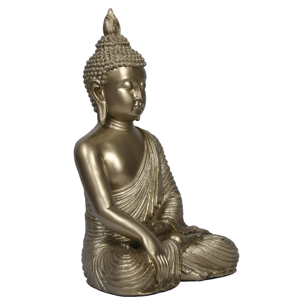 Ashnam Meditating Buddha with Hands in Reverent Pose - Gold, 26cm