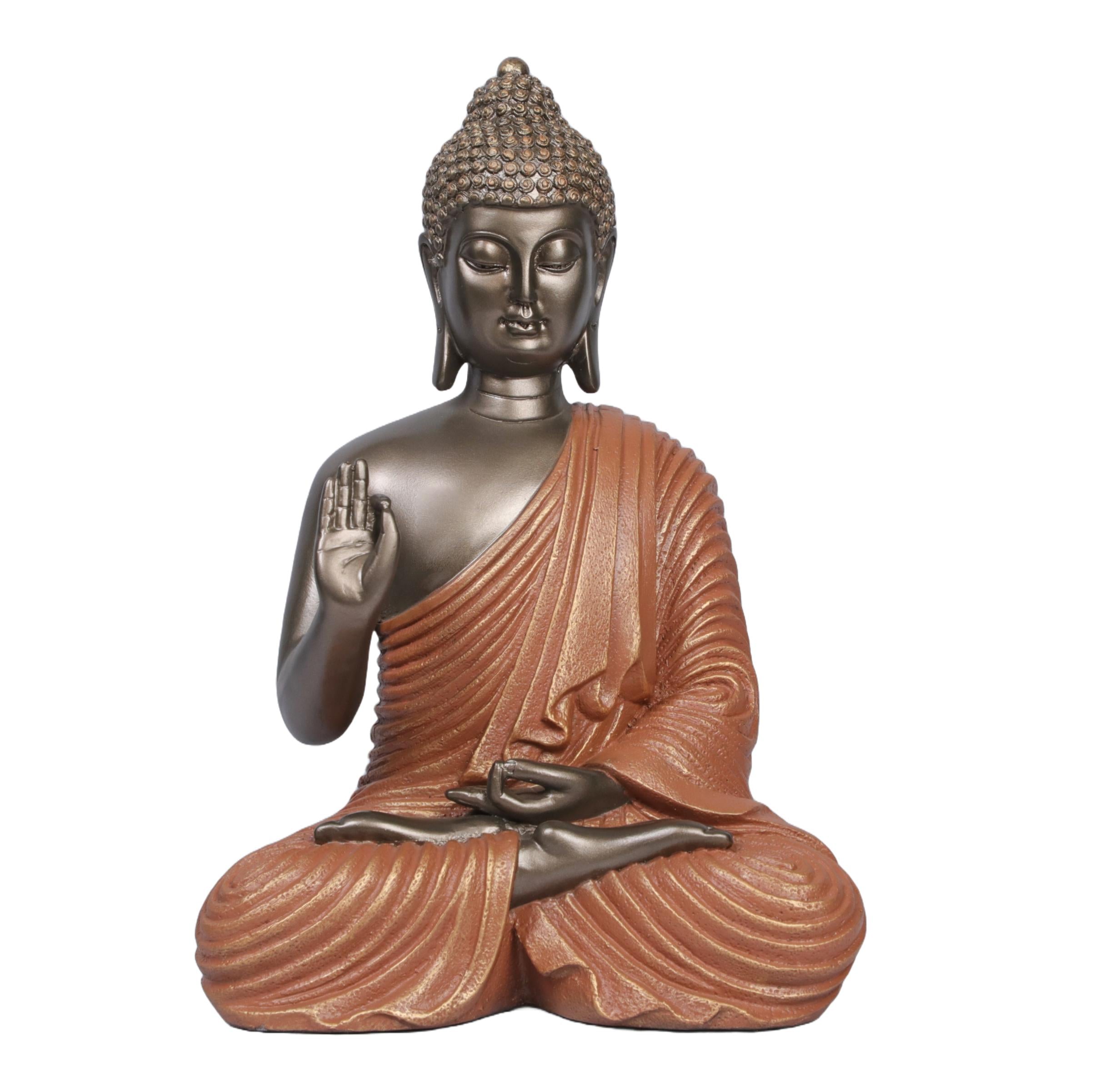 Ashnam Blessing Buddha Statue in Gyana Mudra With Hand Raised, 27 Cm