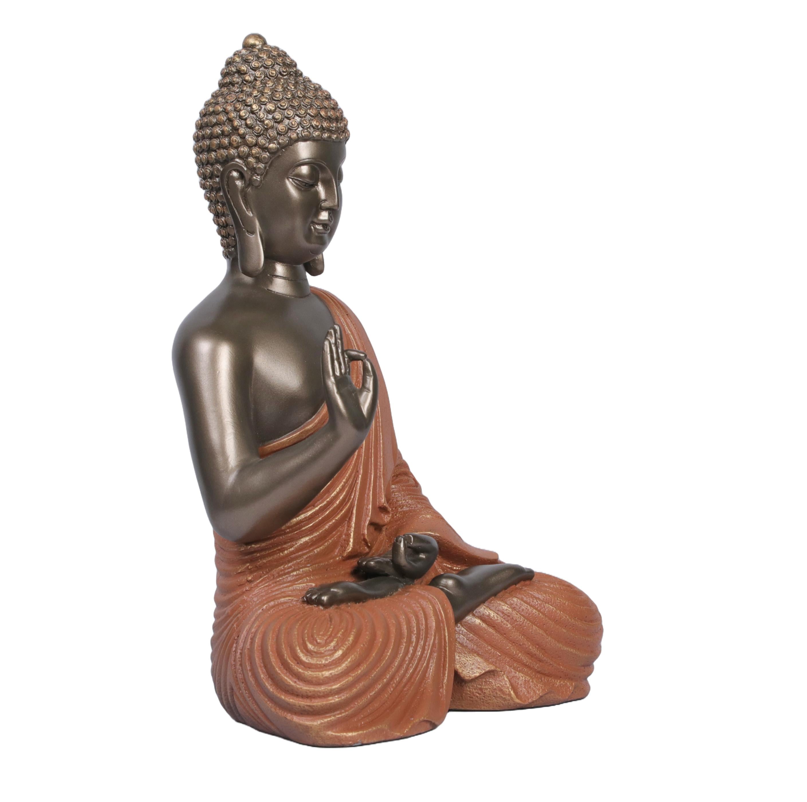 Ashnam Blessing Buddha Statue in Gyana Mudra With Hand Raised, 27 Cm
