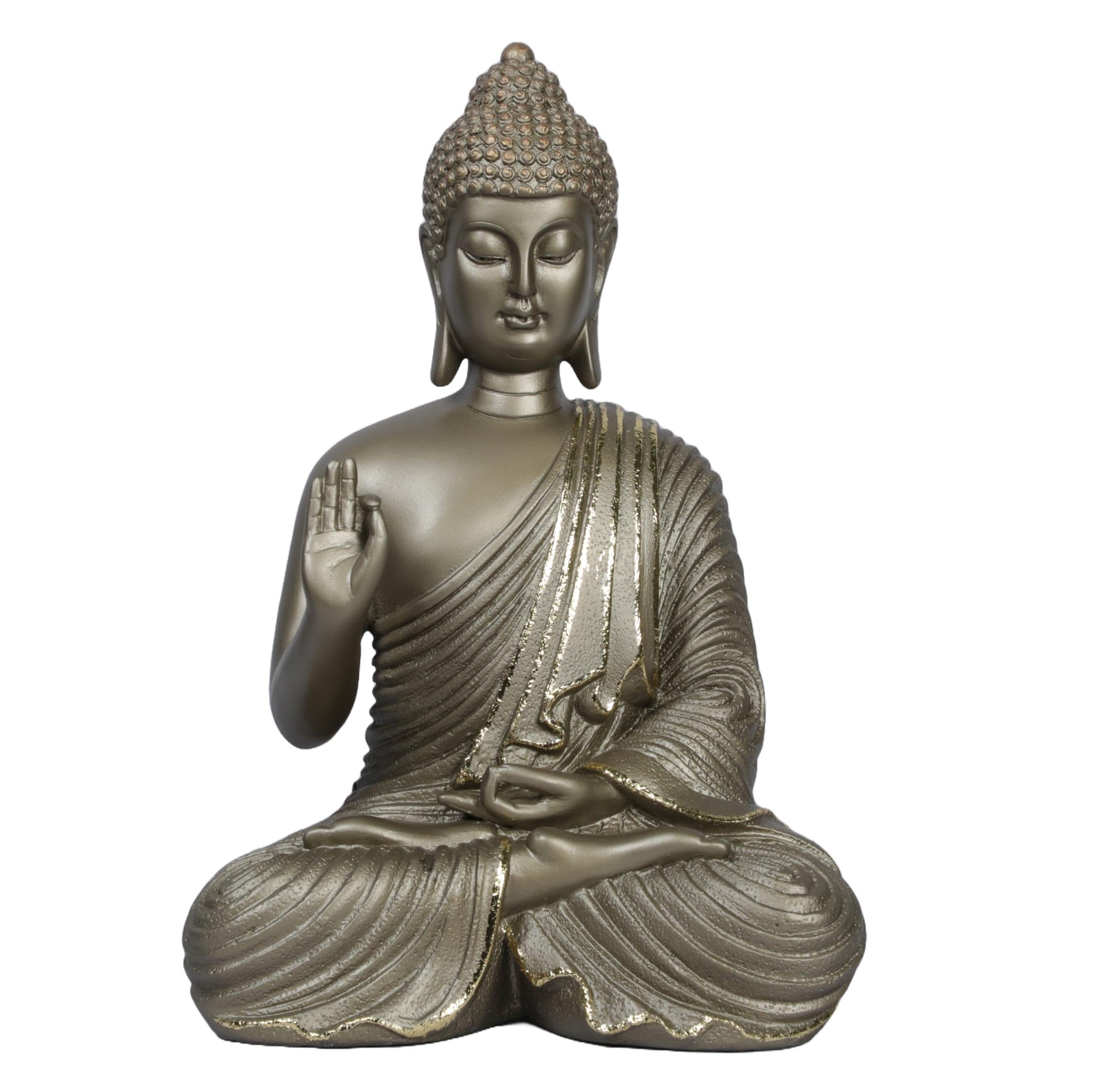 Ashnam Blessing Buddha Statue in Gyana Mudra With Hand Raised, 27 Cm