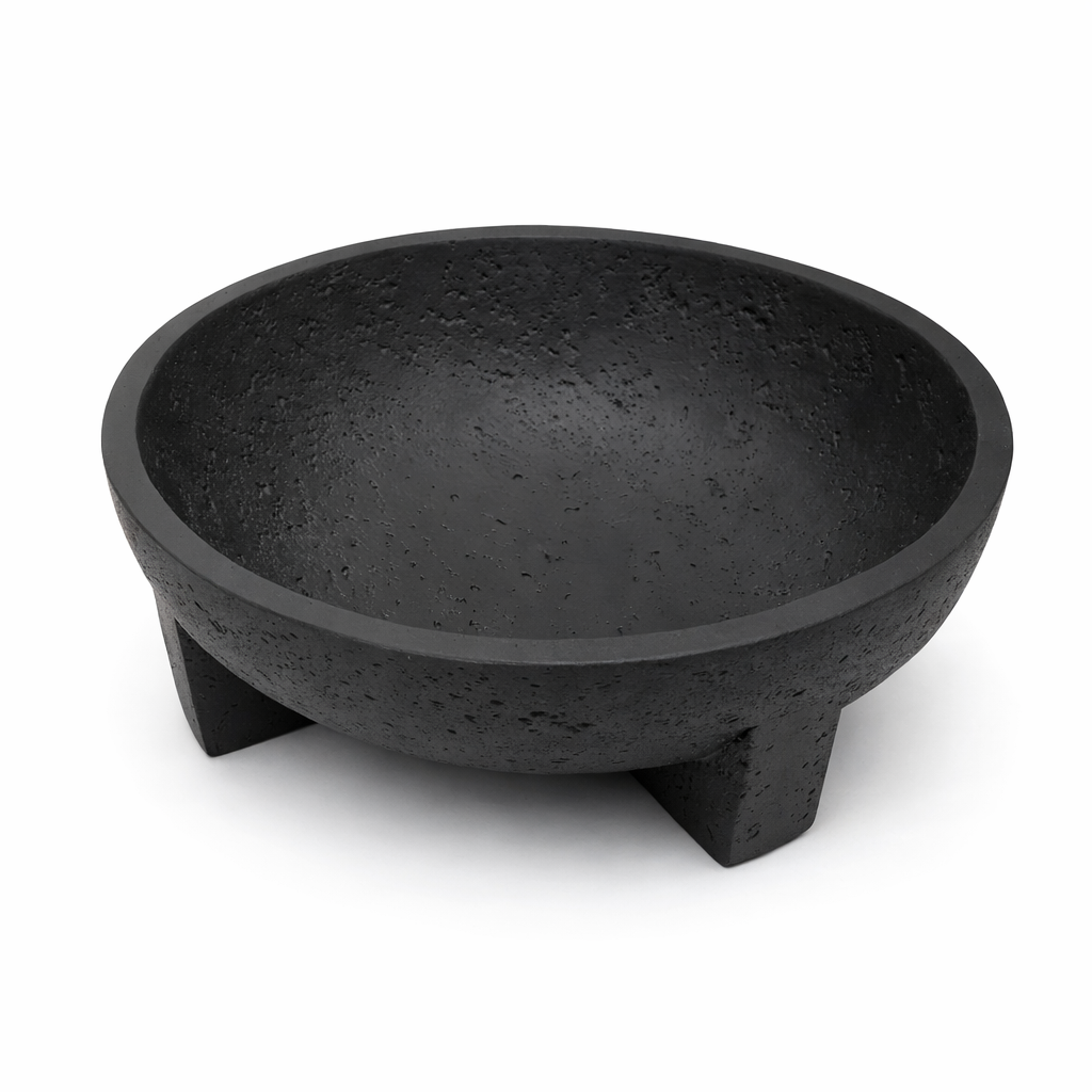 Elegant Centerpiece Urli Bowl - Black Charcoal Finish