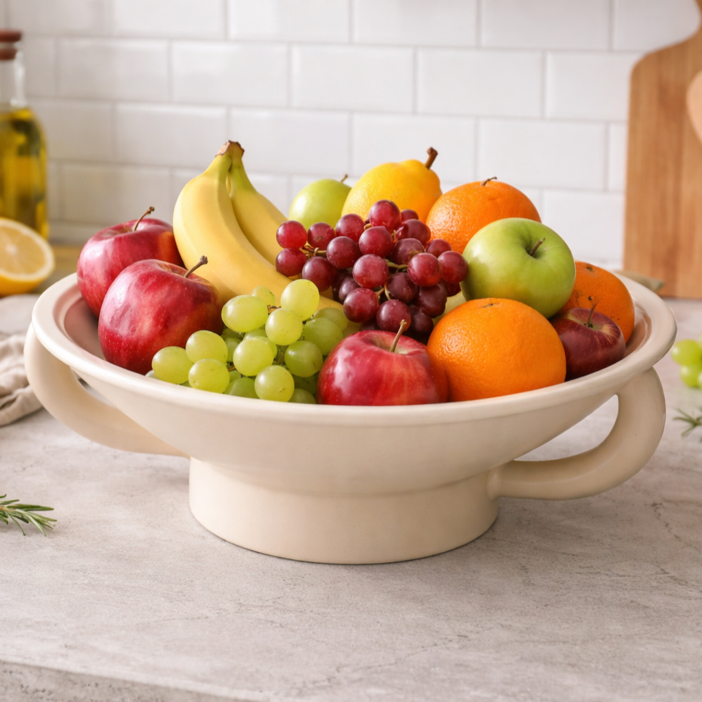 Urli Bowl for Floating Candles & Flowers Elegant Centerpiece - Ivoire Clair