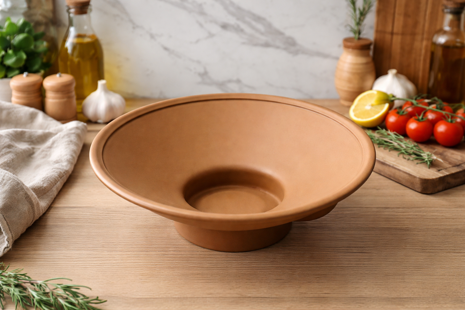 Urli Bowl for Floating Candles & Flowers Elegant Centerpiece - Marble Finish