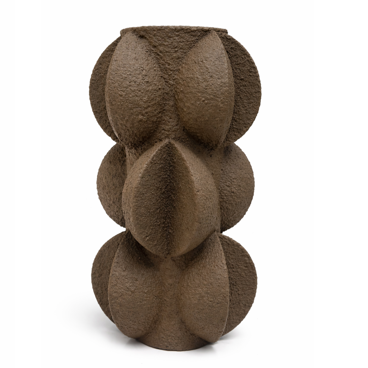 Modern Textured Polyresin Decorative Vase Sculptural Flower Vase - Sand Finish