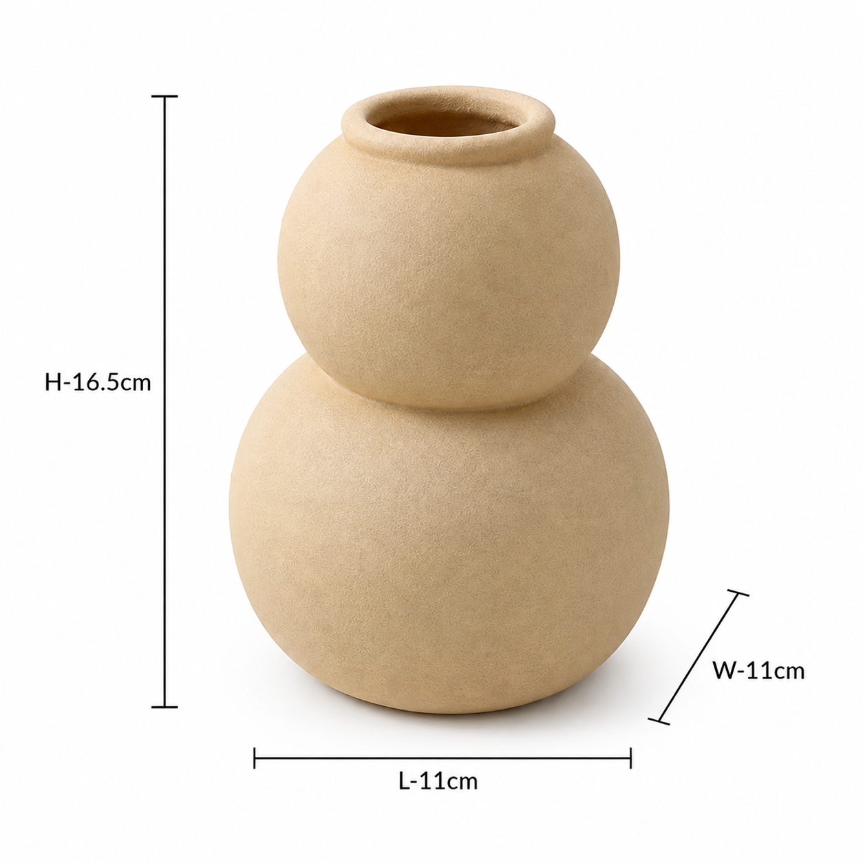 Minimalist Double Gourd Decorative Vase Modern Tabletop Accent - Ivoire Clair