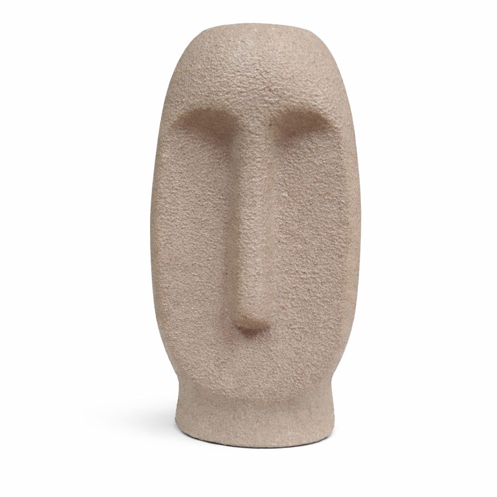 Modern Abstract Face Vase Artistic Textured Decorative Vase Showpiece - Sand Finish
