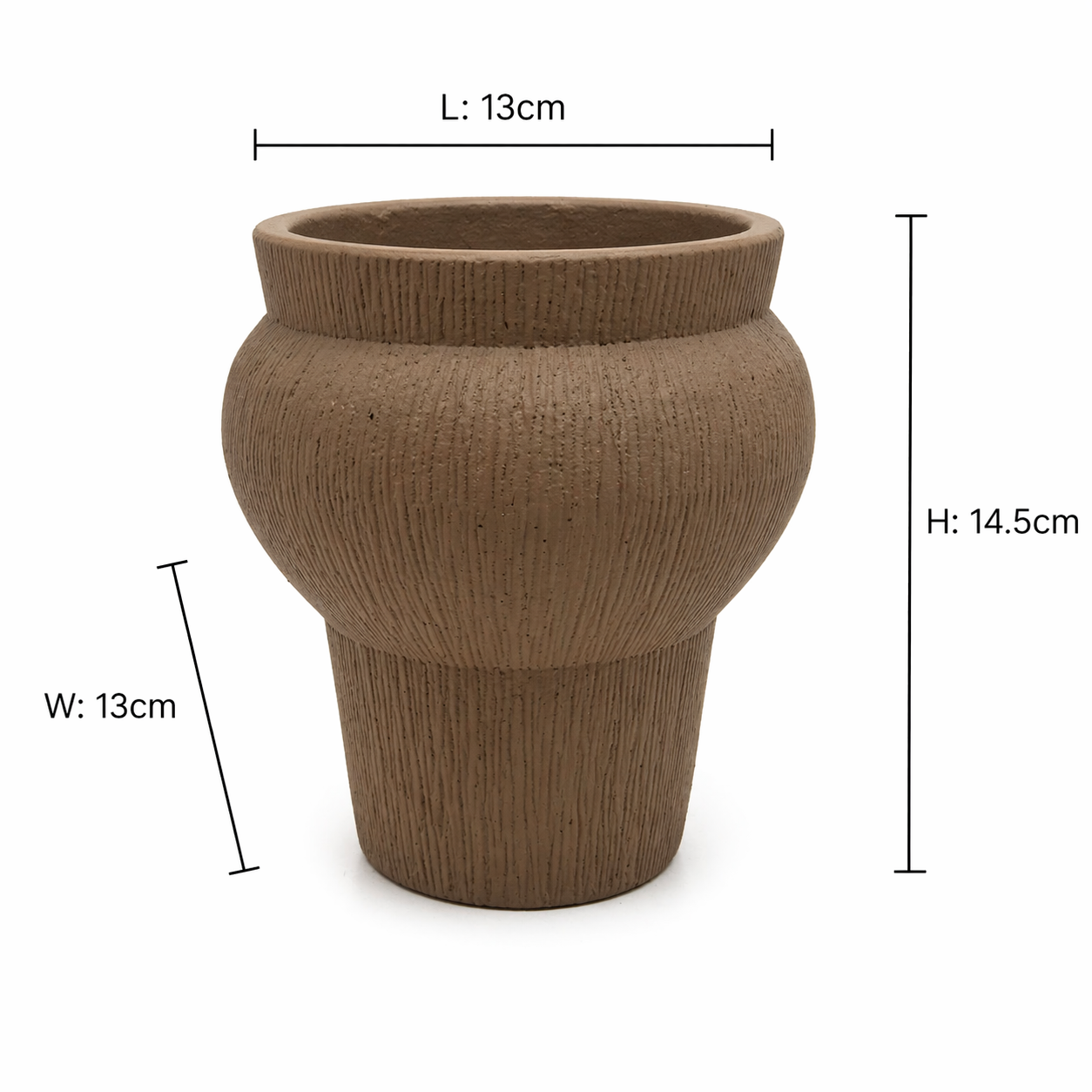 Modern Textured Decorative Vase Ribbed Polyresin Flower Vase - Olive Jaune – Polyresin