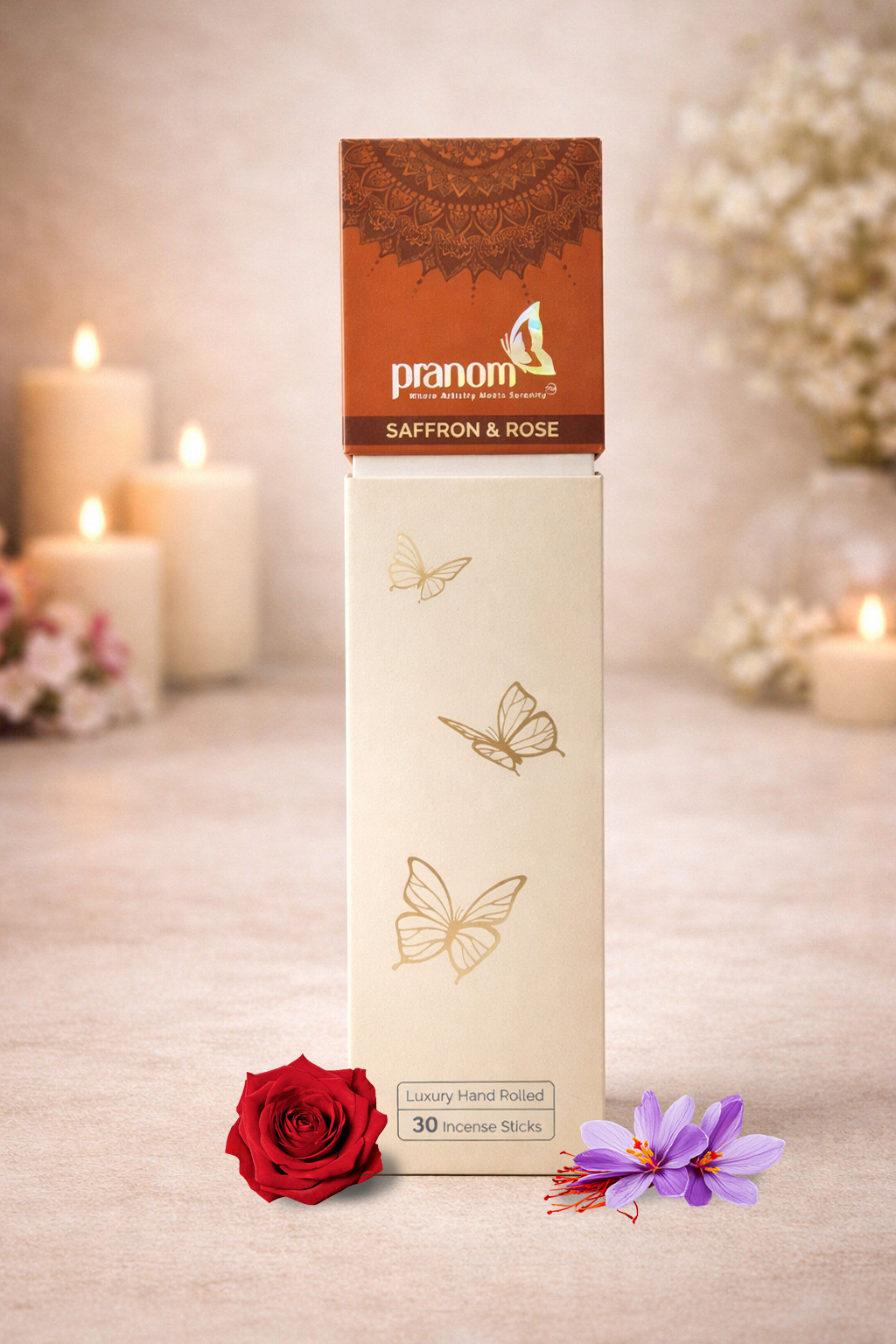 Saffron & Rose Incense Sticks Lux