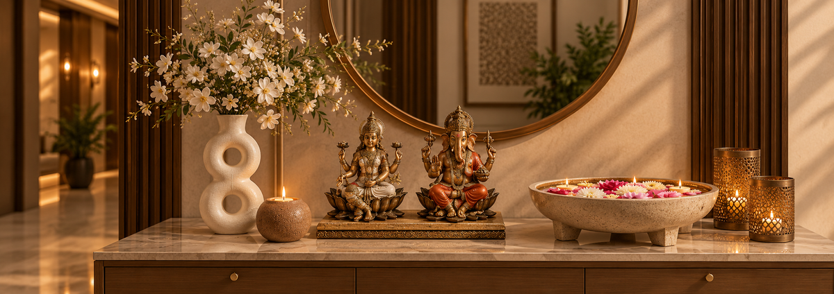 How to Style a Console Table with Vases, Uruli and Spiritual Decor