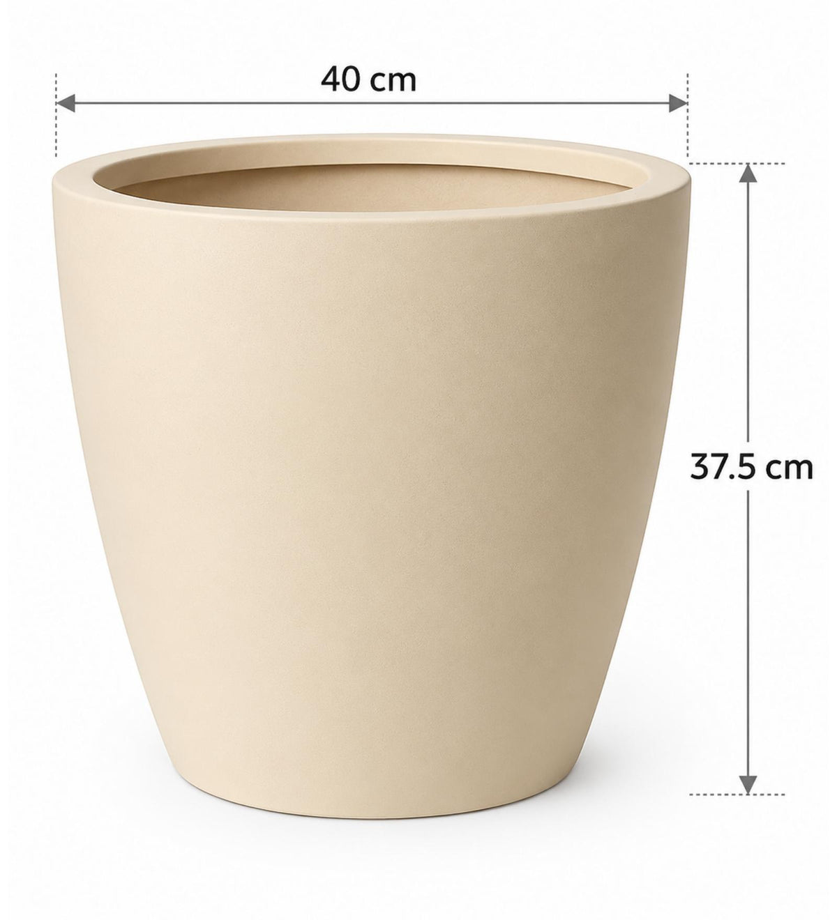Pure Curve Outdoor Planter – Sandstone Ivory - Dimensions