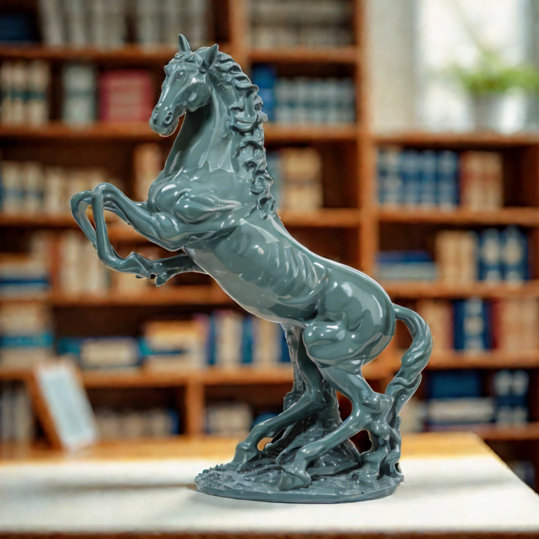 Ashnam Big Jumping Horse Showpiece – Wedgewood Grey