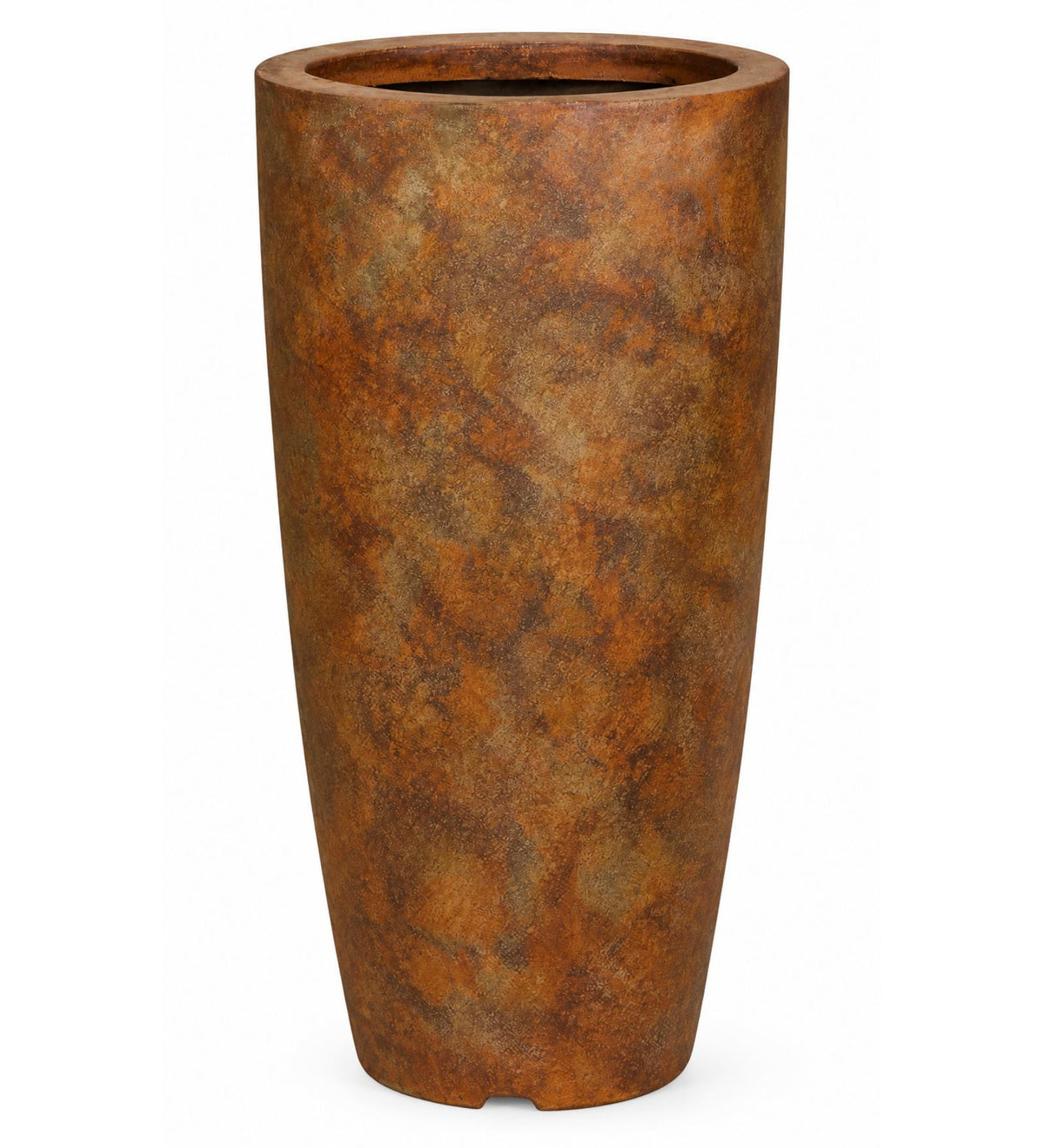 Terra Column Outdoor Planter – Rustic Earth Brown - White background