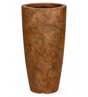Terra Column Outdoor Planter – Rustic Earth Brown - White background