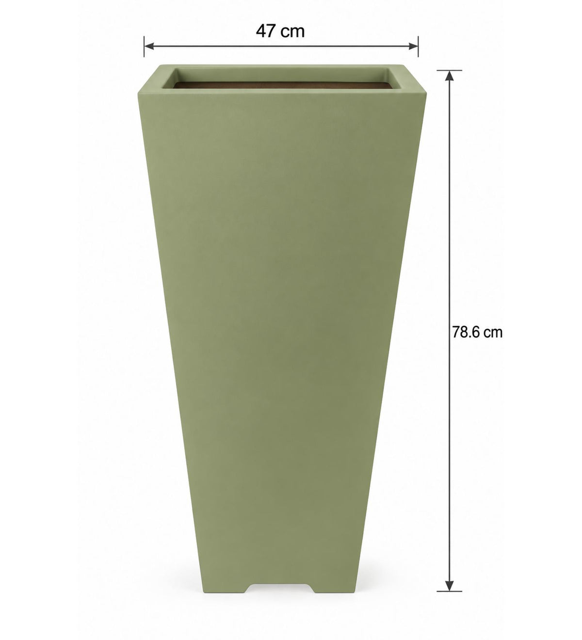Urban Tower Outdoor Planter – Sage Green - Dimensions