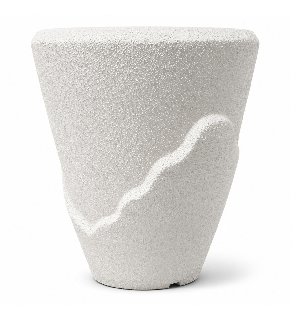 Sculptural Organic Planter - White Finish - White background