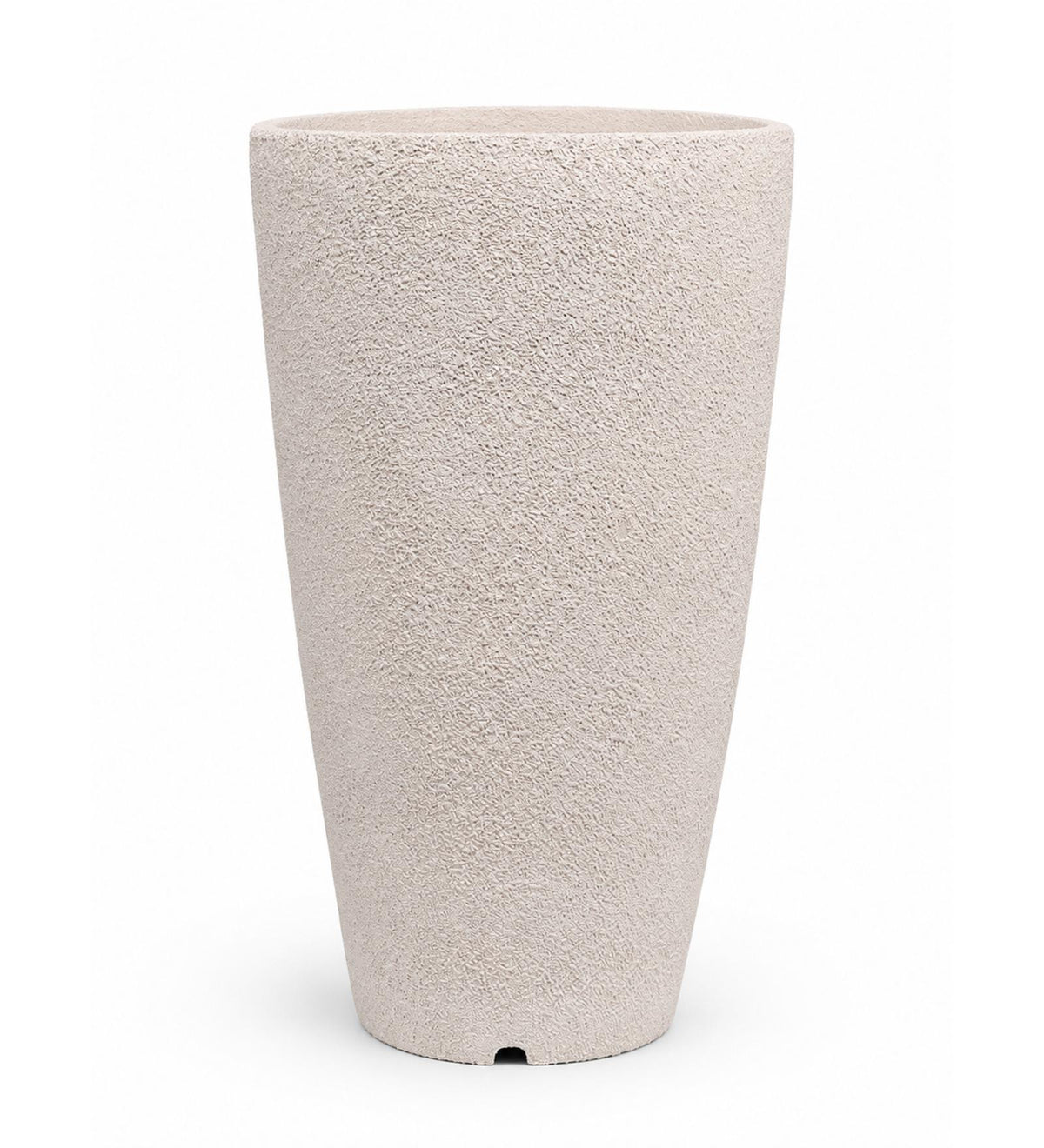Tall Tapered Planter – Ivory Stone Finish - White background