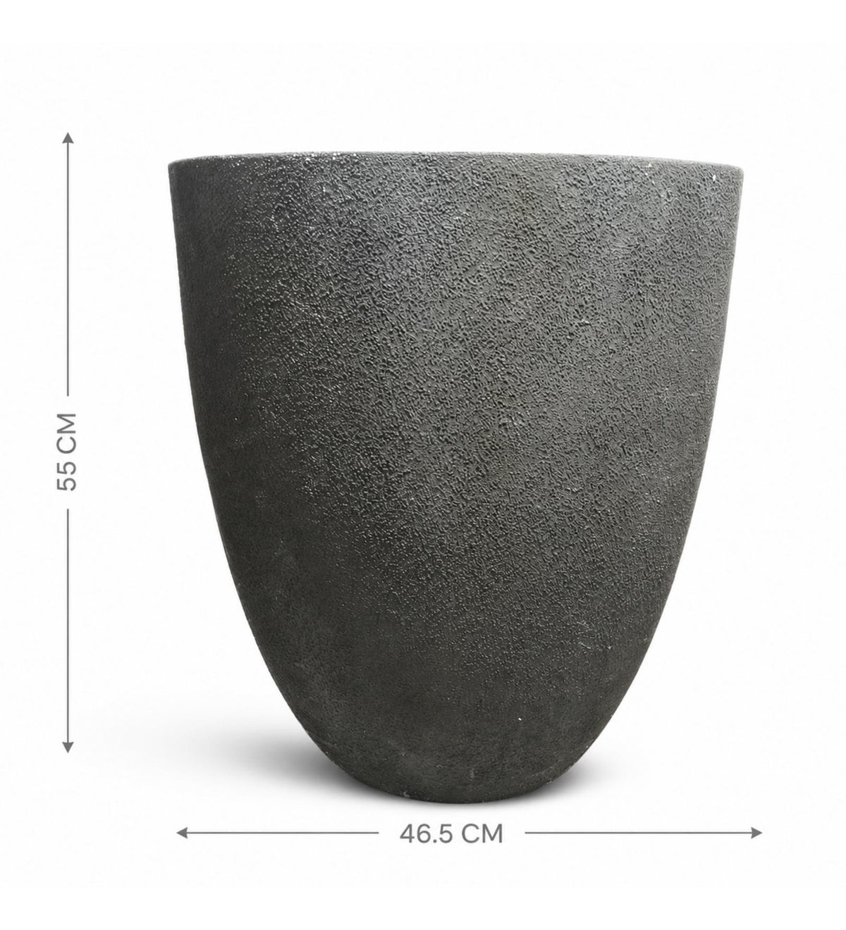 Contemporary Textured Planter – Black - Dimensions
