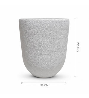 Modern Textured Tapered Planter – White - Dimensions