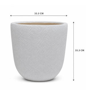 Contemporary Round Planter – White - Dimensions