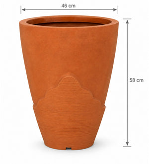 Terra Sculpt Indoor Planter – Terracotta Orange - Dimensions