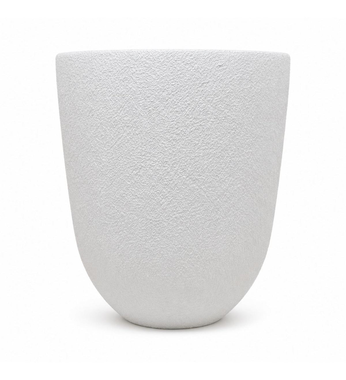 Modern Textured Tapered Planter – White - White background