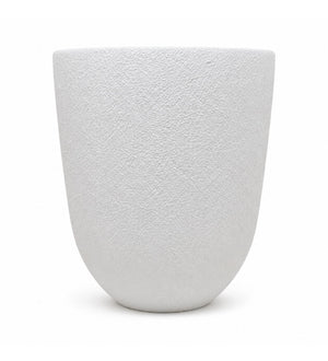 Modern Textured Tapered Planter – White - White background