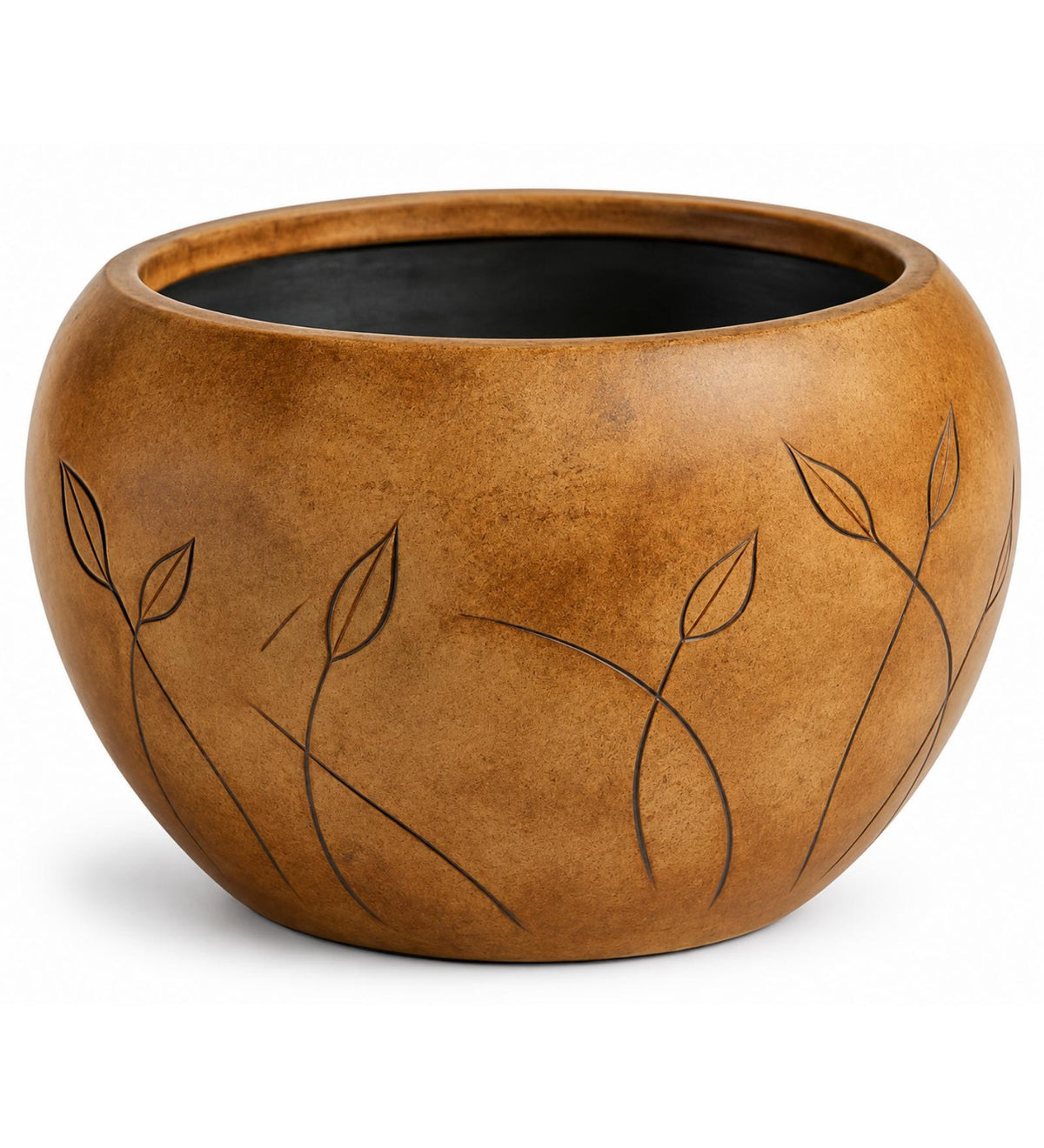 Botanical Orb Indoor Planter – Antique Bronze - Close-up