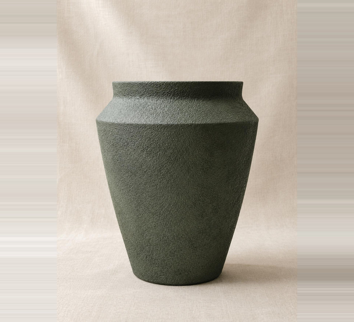 Contemporary Planter Vase – Olive Green - Close-up