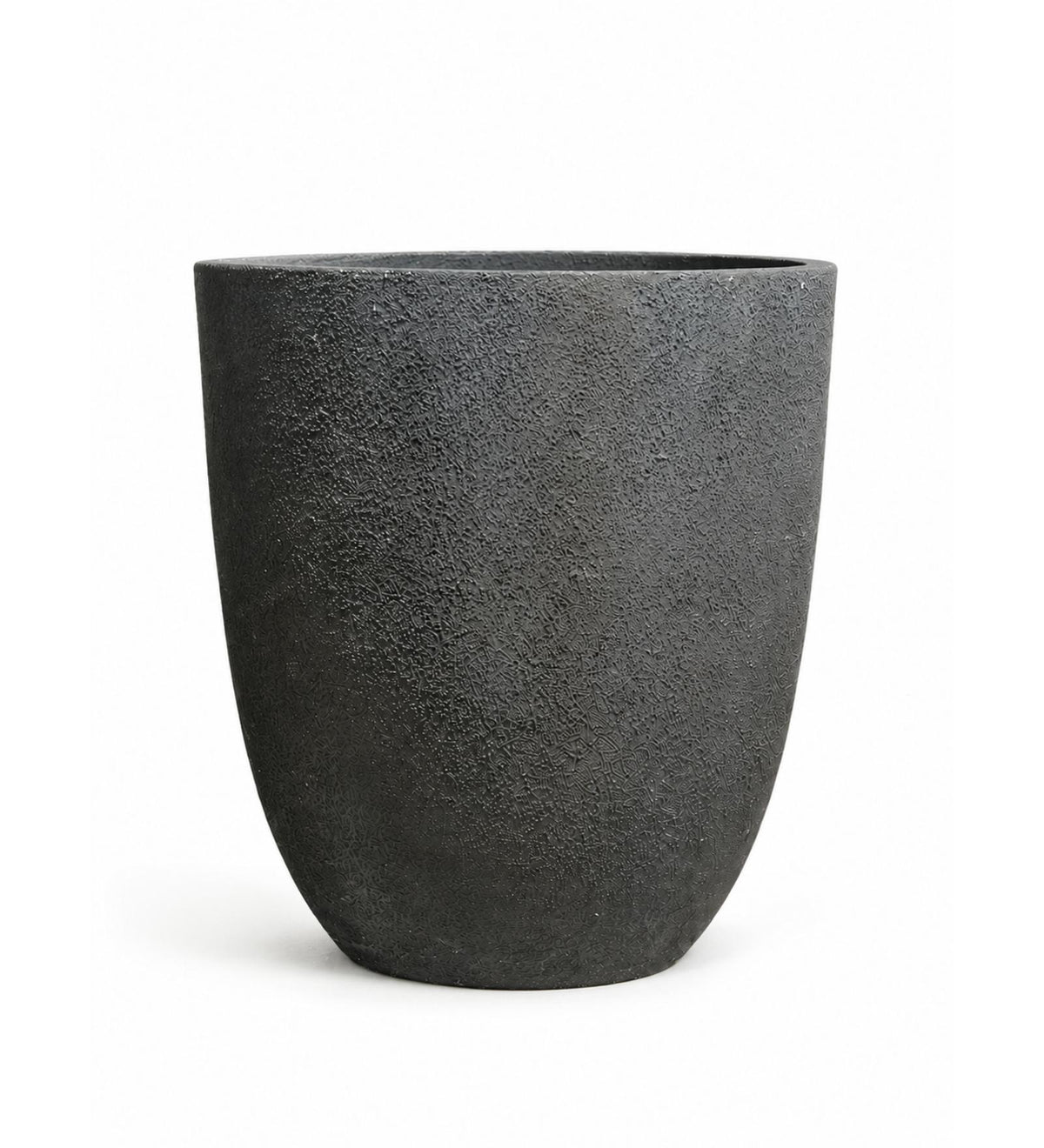 Contemporary Textured Planter – Black - White background
