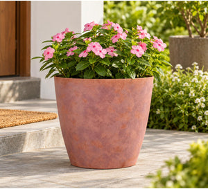 Terra Curve Outdoor Planter – Rustic Rose - Lifestyle