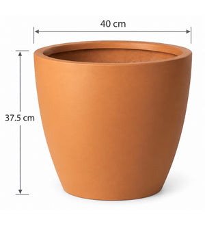 Pure Curve Indoor Planter – Terracotta Orange - Dimensions