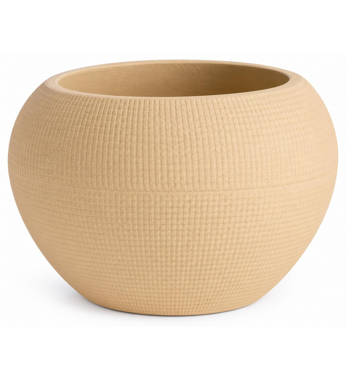 Earth Orb Outdoor Planter – Sandstone Beige - White background