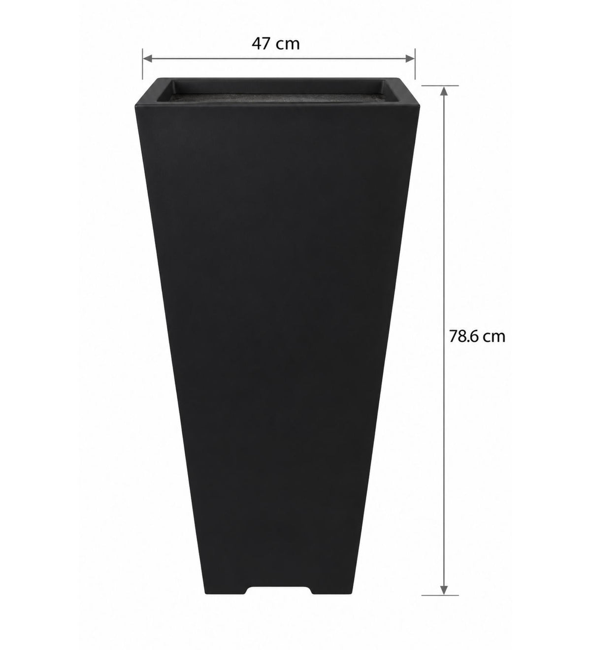 Urban Tower Indoor Planter – Matte Black - Dimensions