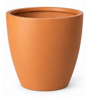 Pure Curve Indoor Planter – Terracotta Orange - Close-up