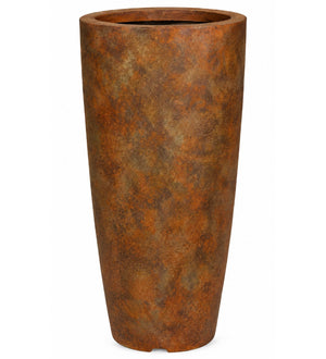 Terra Column Outdoor Planter – Rustic Earth Brown - Close-up
