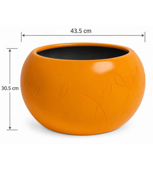 Botanical Orb Outdoor Planter – Amber Orange - Dimensions