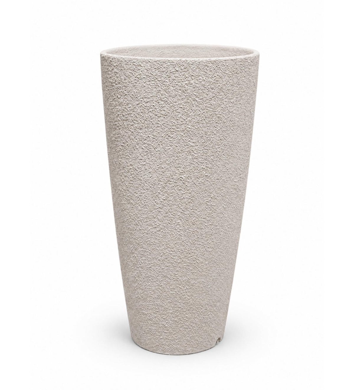 Tall Tapered Textured Planter – Ivory - White background