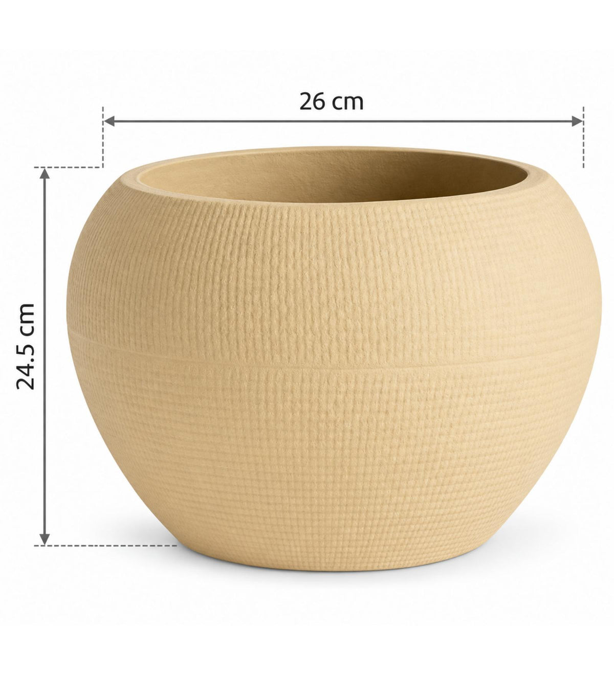 Earth Orb Outdoor Planter – Sandstone Beige - Dimensions