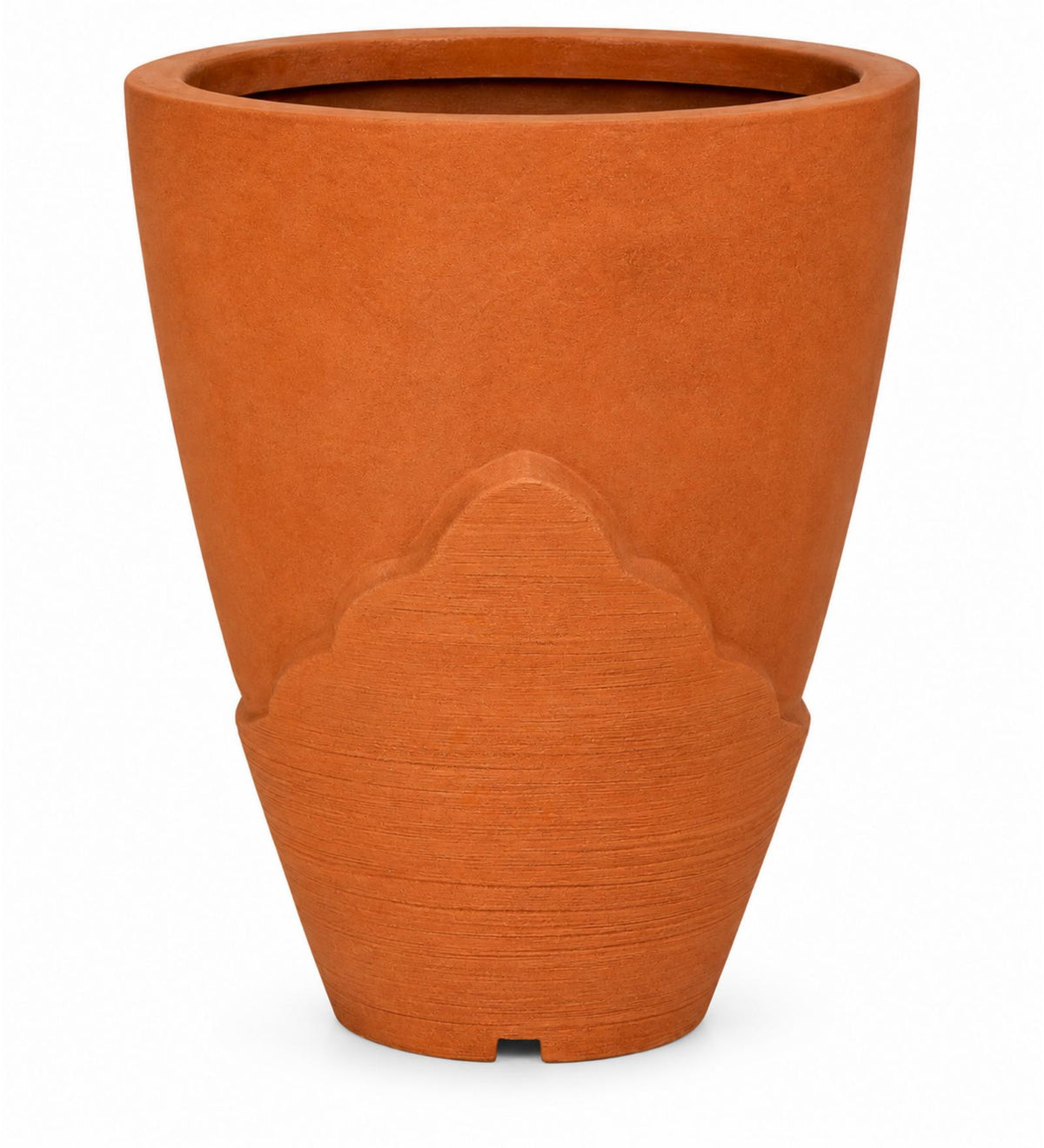 Terra Sculpt Indoor Planter – Terracotta Orange - White background