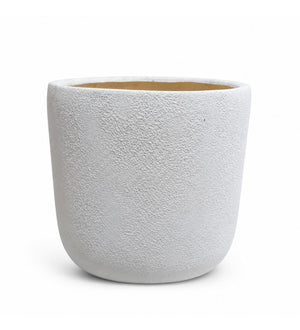 Contemporary Round Planter – White - White background