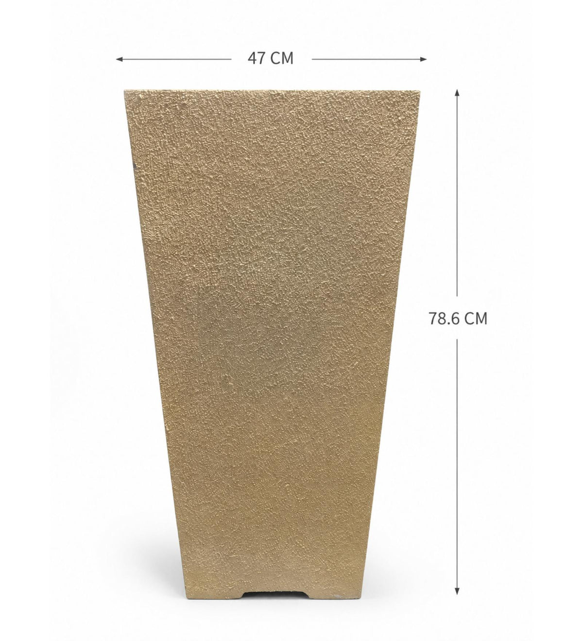 Tapered Textured Planter – Antique Finish - Dimensions