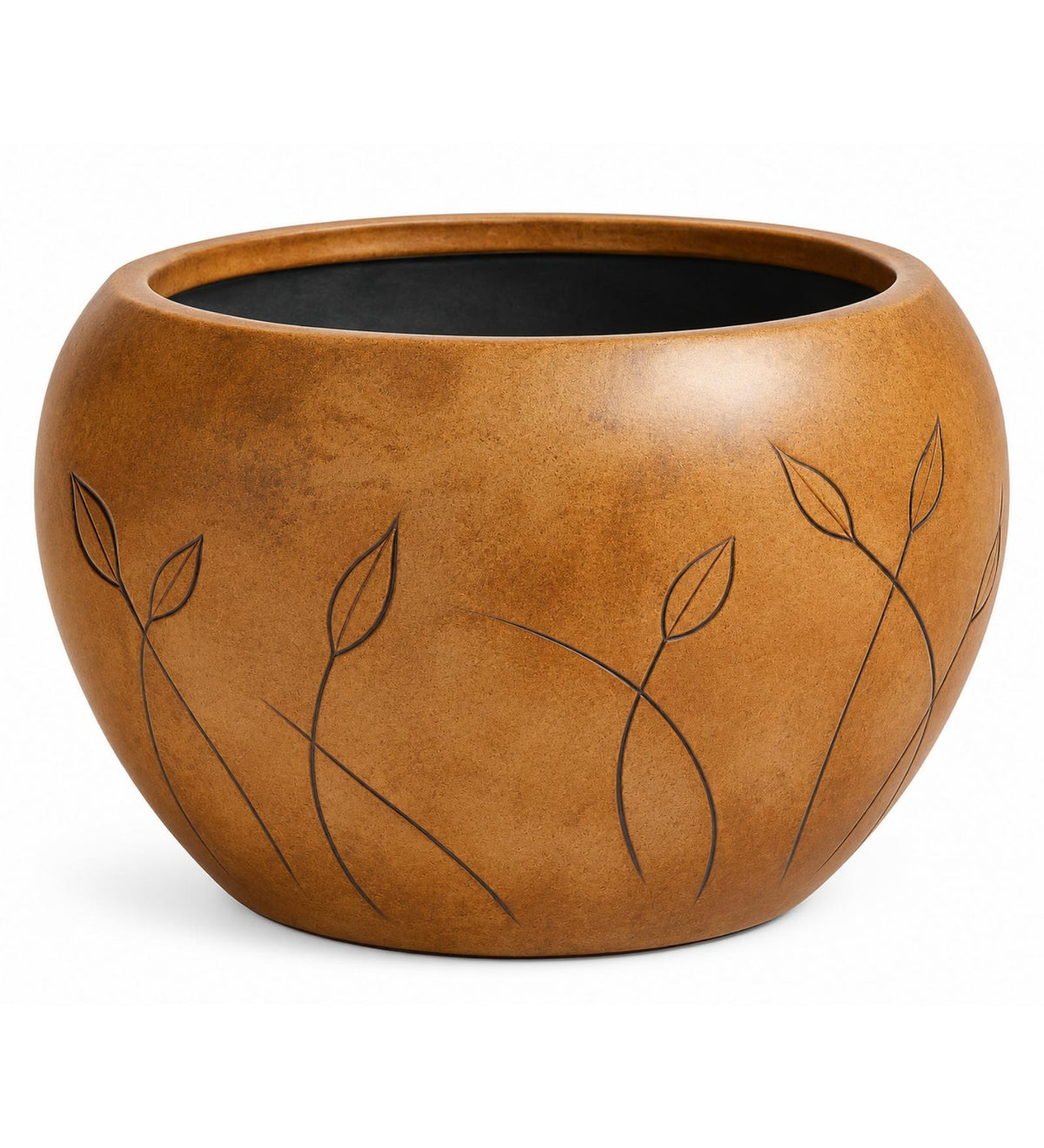 Botanical Orb Indoor Planter – Antique Bronze - White background