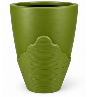 Contour Crest Outdoor Planter – Olive Green - Close-up