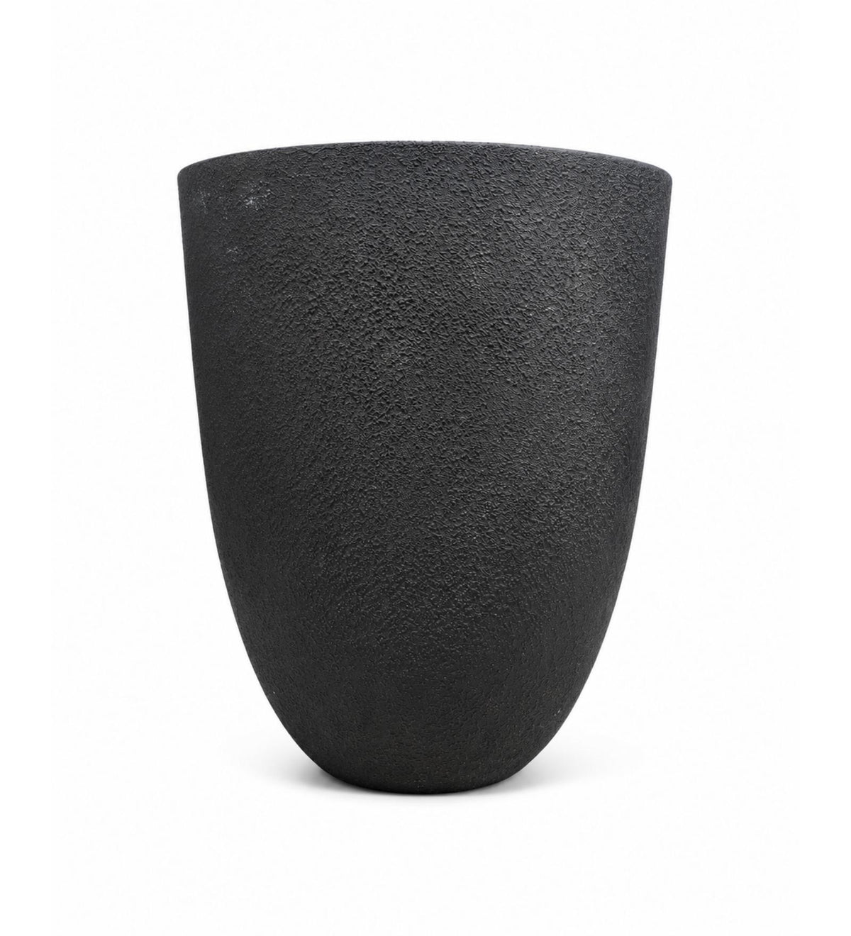 Contemporary Round Planter – Black - White background