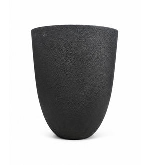 Contemporary Round Planter – Black - White background