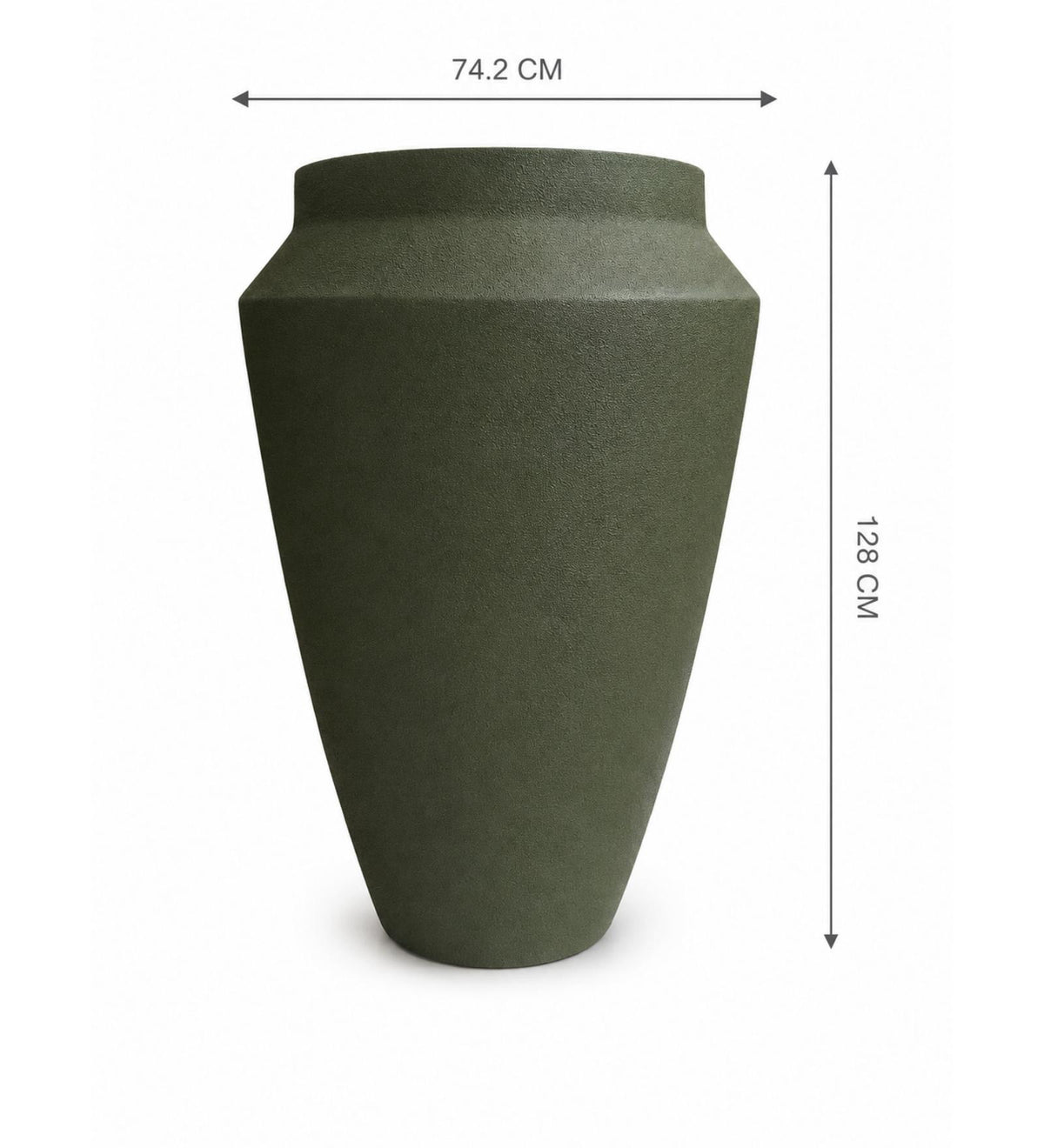 Tapered Tall Planter – Olive Green - Dimensions